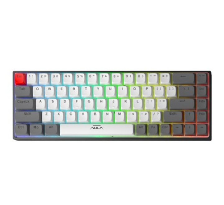 AULA Bluetooth/Wired Mechanical Gaming Keyboard F3068 (White), Gaming Keyboards, AULA - ICT.com.mm