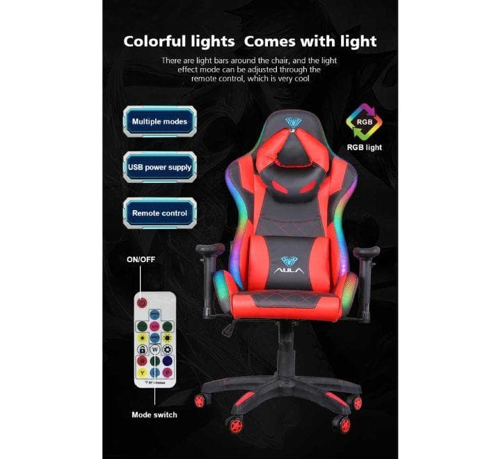AULA F8041 RGB Gaming Chair (Blue), Gaming Chairs, AULA - ICT.com.mm