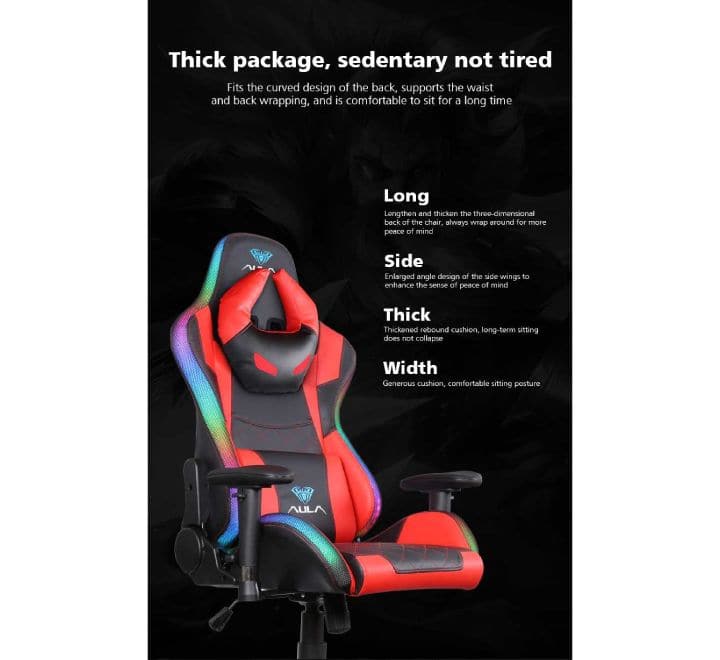 AULA F8041 RGB Gaming Chair (Pink), Gaming Chairs, AULA - ICT.com.mm