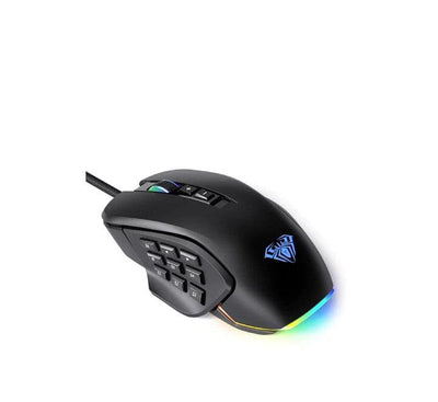 AULA H510 Wired Optical Mouse With 14 Keys (Black), Gaming Mice, AULA - ICT.com.mm