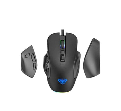 AULA H510 Wired Optical Mouse With 14 Keys (Black), Gaming Mice, AULA - ICT.com.mm