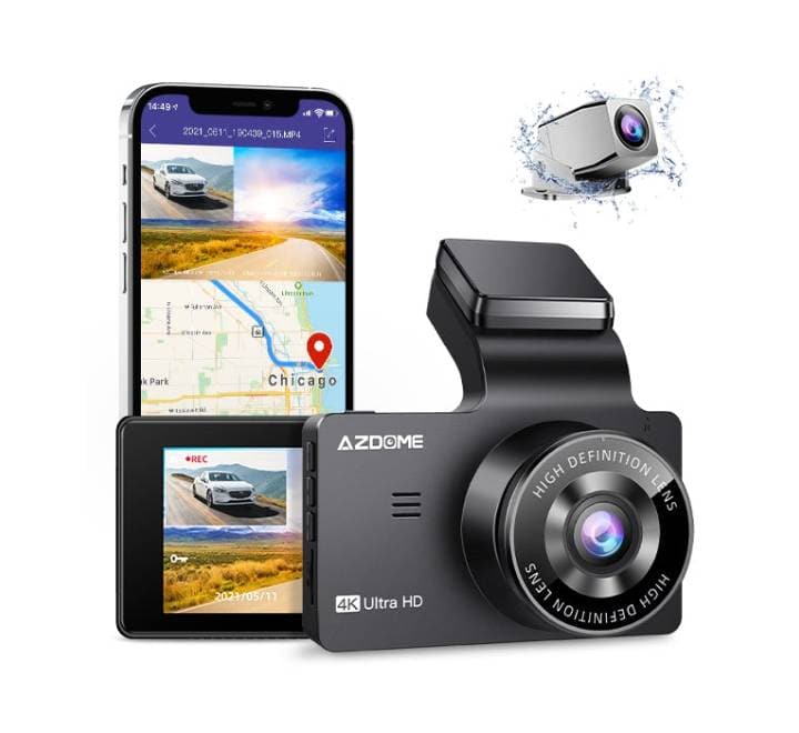 AZDome M63H 4K Dual Dash Cam With GPS & Wifi, Dashcams, AZDome - ICT.com.mm