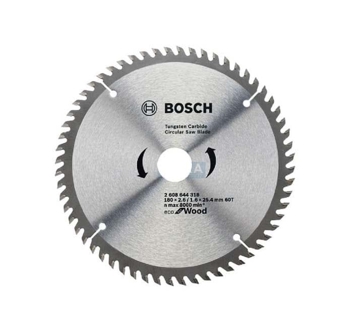 BOSCH Circular Saw Blade Eco for Wood ( 180Xx2.6x25.4 60T), Tool Accessories, BOSCH - ICT.com.mm