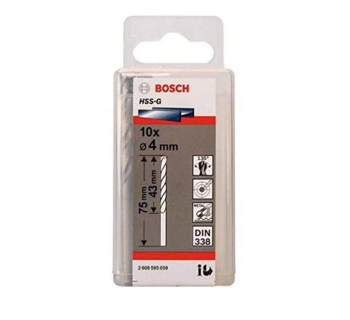 BOSCH Metal Drill Bits HSS-G (4.0mm), Tool Accessories, BOSCH - ICT.com.mm