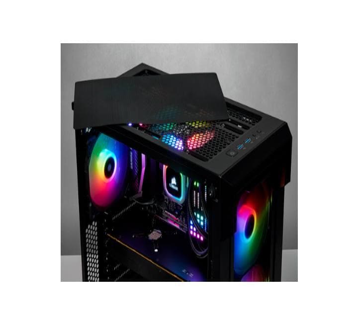 Corsair iCUE 220T RGB Airflow Tempered Glass Mid-Tower Smart Case (Black), Gaming Cases, Corsair - ICT.com.mm