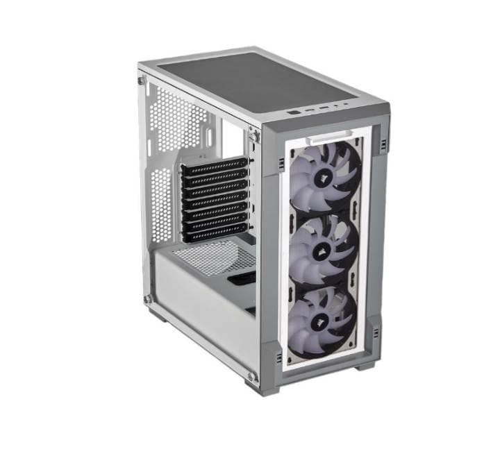 Corsair iCUE 220T RGB Airflow Tempered Glass Mid-Tower Smart Case (White), Gaming Cases, Corsair - ICT.com.mm