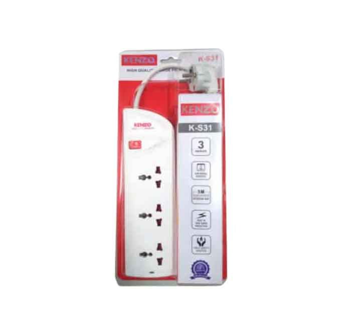 Crome K-S31 Power Board 3 way Surge Protector Socket, Power Boards, Crome - ICT.com.mm