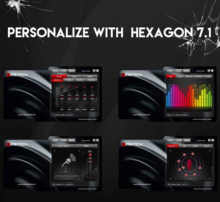 Fantech HG21 HEXAGON 7.1 Surround Sound Gaming Headset (Black), Gaming Headsets, Fantech - ICT.com.mm