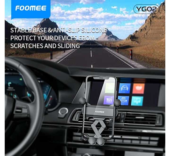 Foomee YG02 Car Holder (Black), Car Mounts & Holders, Foomee - ICT.com.mm