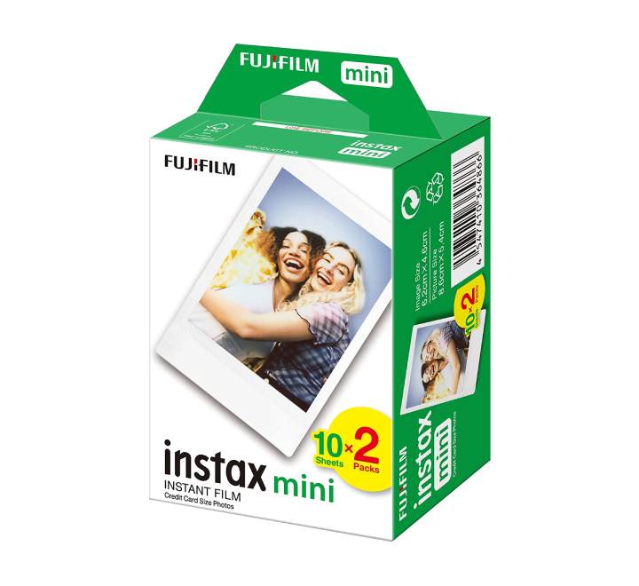 Fujiflim Instax Mini Film 20 Shot Pack (White), Mini Cameras & Accessories, Fujifilm - ICT.com.mm