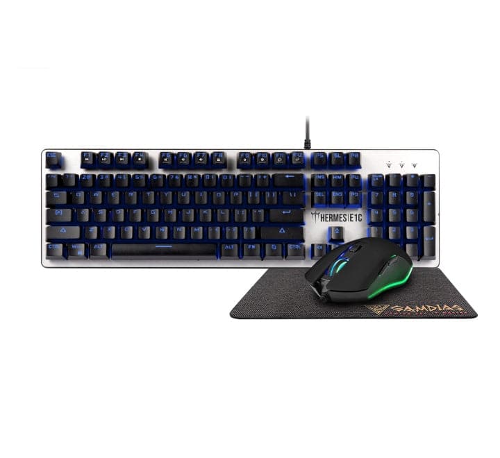 Gamdias HERMES E1C Certified Mechanical Switches, Keyboard & Mouse Combo, GAMDIAS - ICT.com.mm