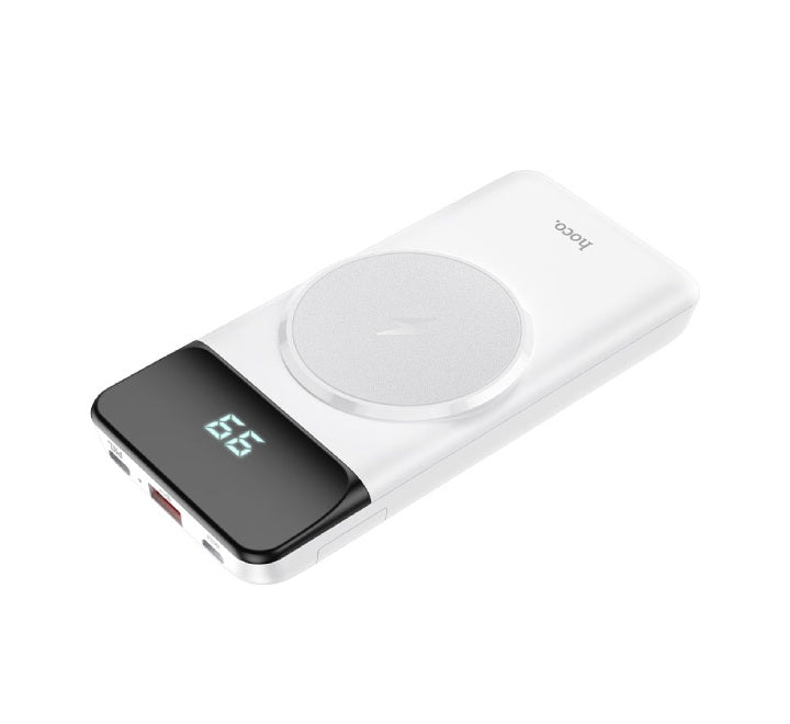 Hoco 10000mAh J76 Bobby Wireless Charging Power Bank (White) - ICT.com.mm