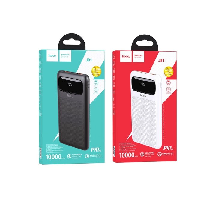 Hoco 10000mAh J81 Fast Way Power Bank (Black) - ICT.com.mm