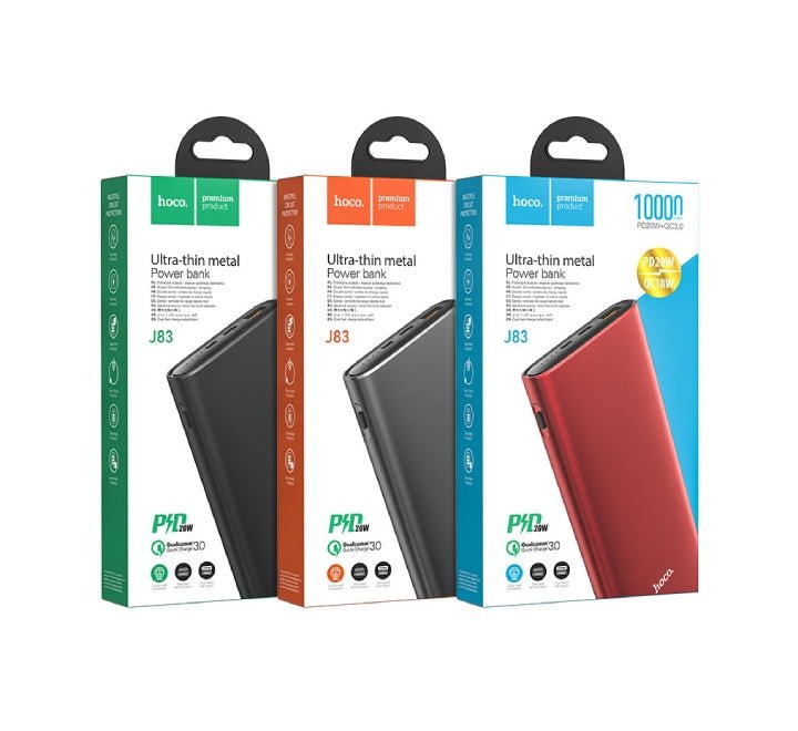 Hoco 10000mAh J83 Standard Power Bank (Black) - ICT.com.mm