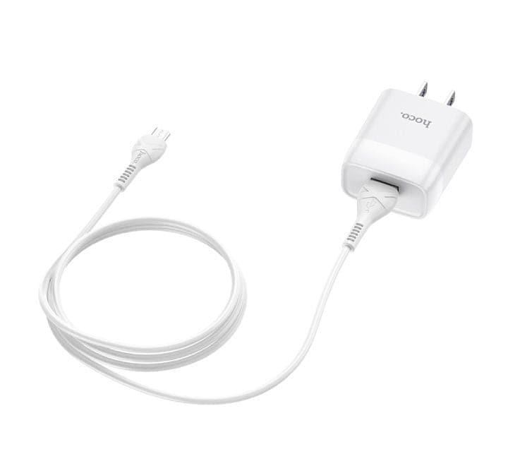 Hoco C72 Glorious Single USB Set With Micro-USB Cable (White) - ICT.com.mm