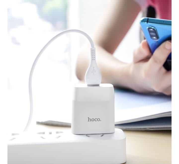 Hoco C72 Glorious Single USB Set With Micro-USB Cable (White) - ICT.com.mm