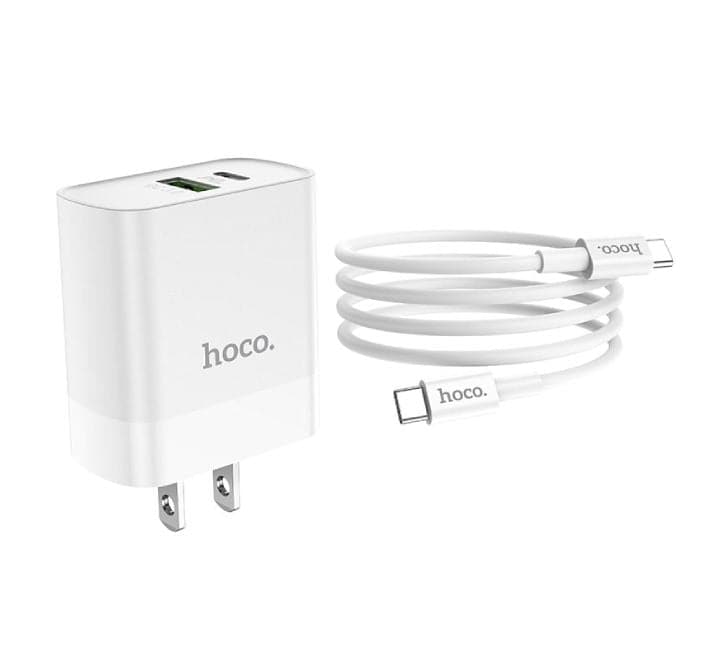 Hoco C80 Rapido PD+QC3.0 Plug Set With Type-C To Type-C Cable (White) - ICT.com.mm