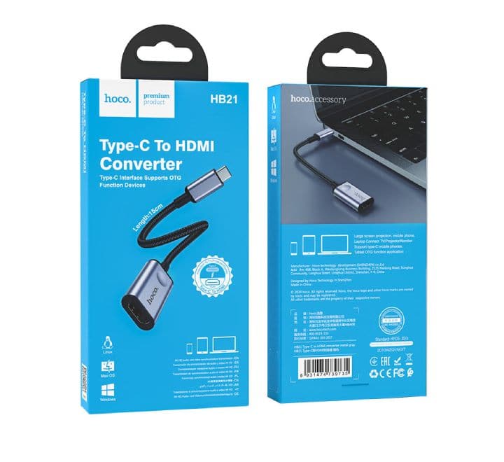 Hoco HB21 Type-C To HDMI Converter - ICT.com.mm