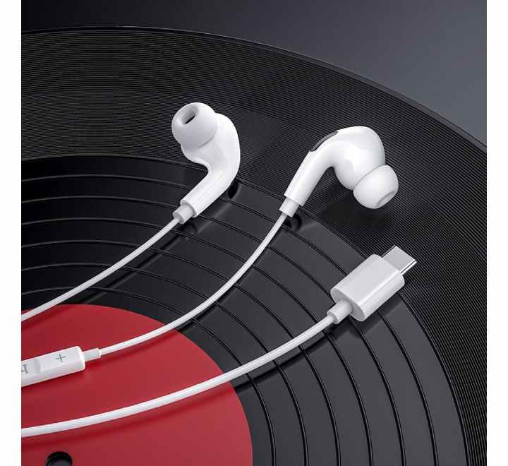 Hoco M83 Type-C Original Series Digital Earphones (White), In-ear Headphones, Hoco - ICT.com.mm
