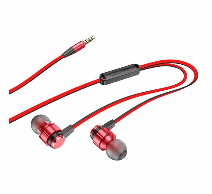Hoco M85 Platinum Wired Earphones 3.5mm With Mic (Red), In-ear Headphones, Hoco - ICT.com.mm