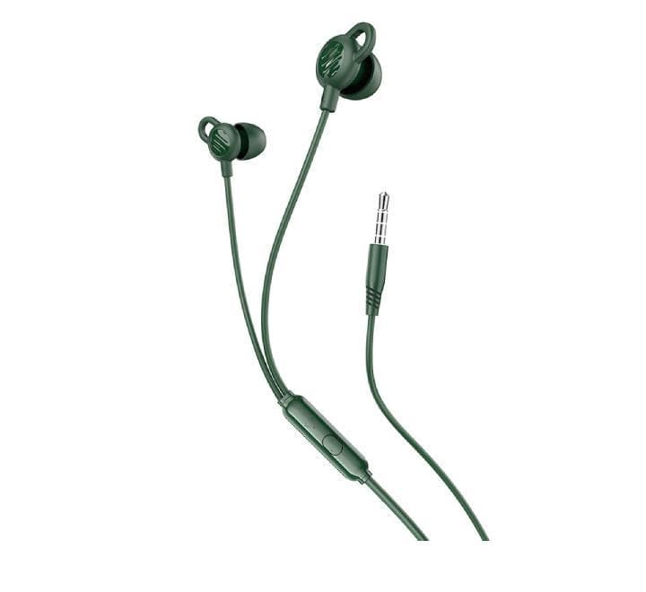Hoco M89 Comfortable Wired Earphones 3.5mm With Mic (Green), In-ear Headphones, Hoco - ICT.com.mm