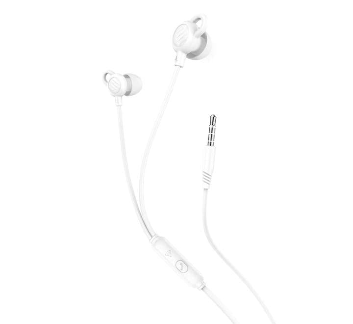 Hoco M89 Comfortable Wired Earphones 3.5mm With Mic (White), In-ear Headphones, Hoco - ICT.com.mm