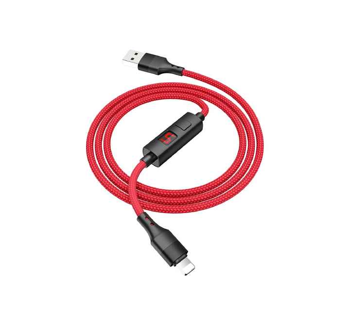 Hoco S13 Central Control Timing Charging Data Cable For Lightning (Red) - ICT.com.mm