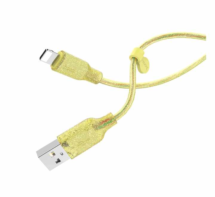 Hoco U73 Star Galaxy USB To Lightning Silicone Charging Data Cable (Yellow)-29 - ICT.com.mm