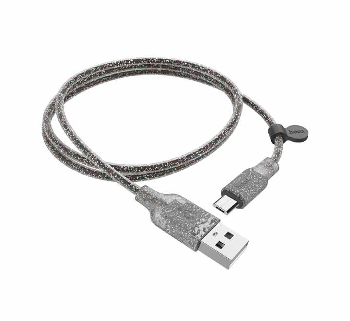 Hoco U73 Star Galaxy USB To Micro-USB Silicone Charging Data Cable (Black)-29 - ICT.com.mm