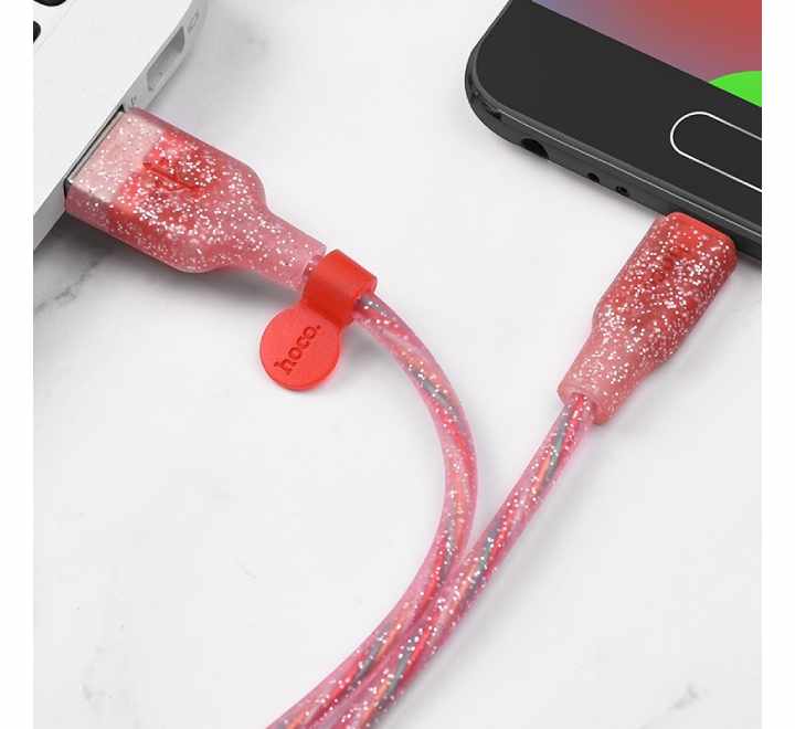 Hoco U73 Star Galaxy USB To Micro-USB Silicone Charging Data Cable (Pink)-29 - ICT.com.mm