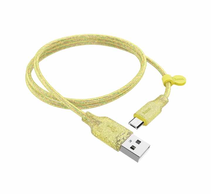Hoco U73 Star Galaxy USB To Micro-USB Silicone Charging Data Cable (Yellow)-29 - ICT.com.mm