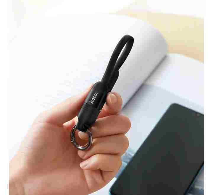Hoco U87 Cool 2-in-1 Lightning/Type-C Silicone Charging Cable (Black)-29 - ICT.com.mm