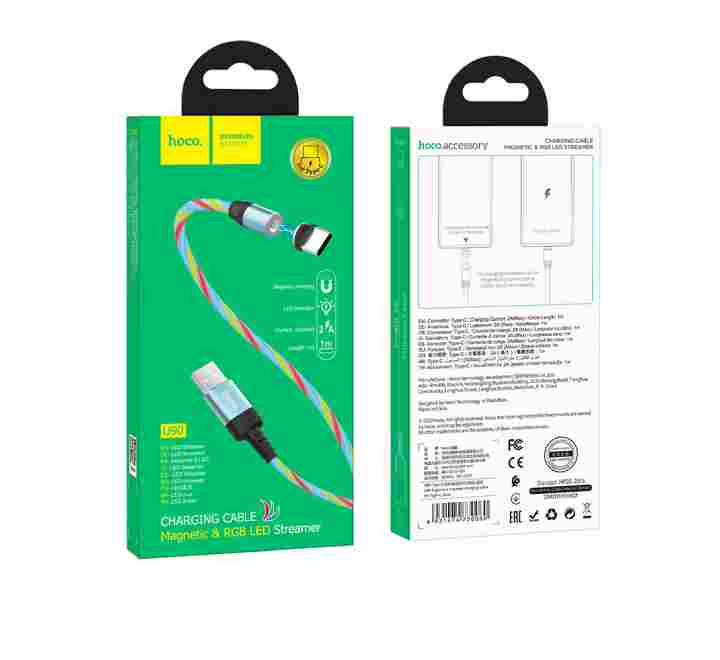 Hoco U90 Ingenious Streamer USB To Type-C Charging Cable (Blue)-29 - ICT.com.mm