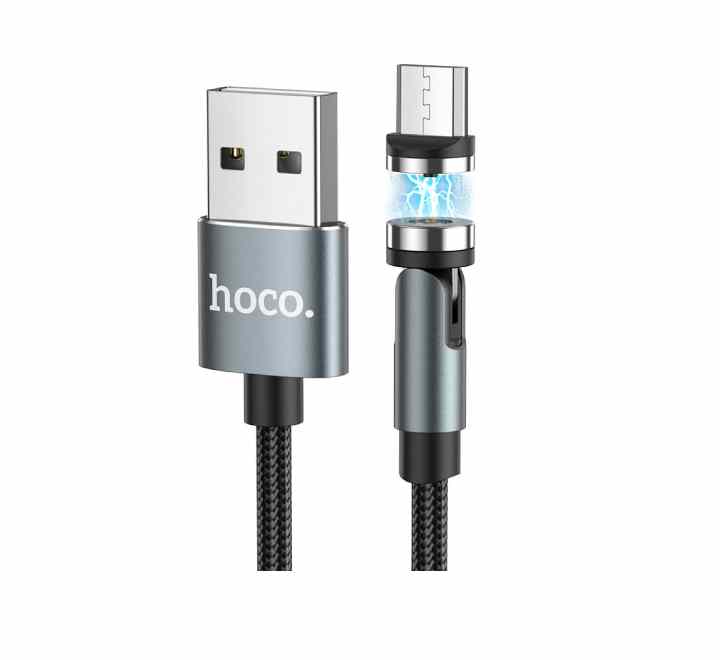 Hoco U94 Universal USB To Micro-USB Rotating Magnetic Charging Cable (Black)-29 - ICT.com.mm