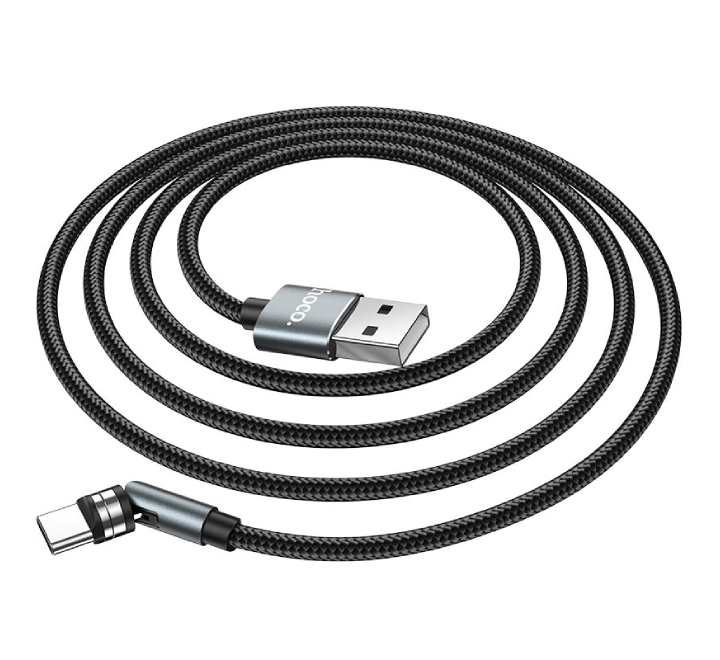 Hoco U94 Universal USB To Type-C Rotating Magnetic Charging Cable (Black)-29 - ICT.com.mm