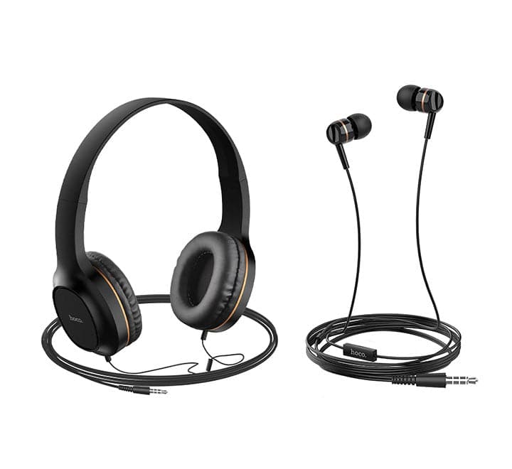 Hoco W24 Enlighten Headphones with Mic Set (Gold)-29, Headphones, Hoco - ICT.com.mm