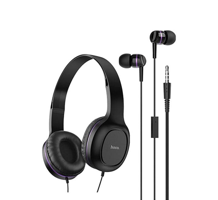 Hoco W24 Enlighten Headphones with Mic Set (Purple)-29, Headphones, Hoco - ICT.com.mm