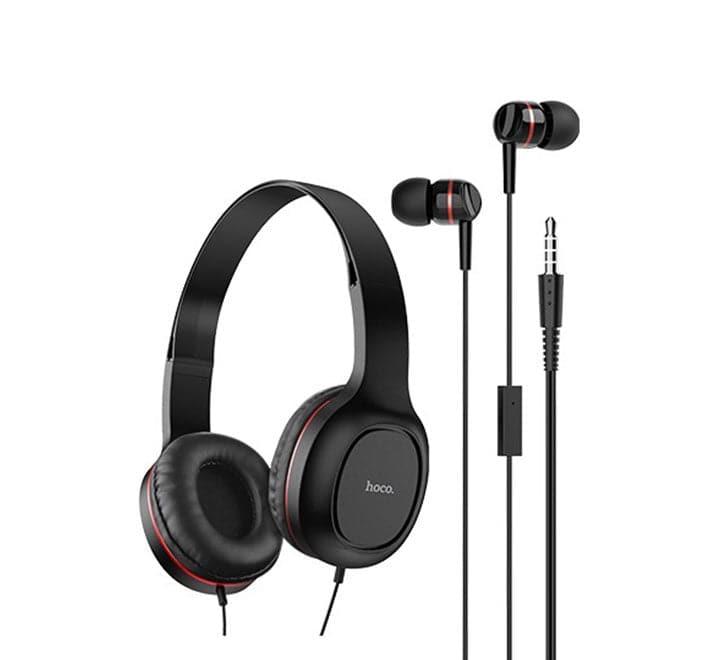 Hoco W24 Enlighten Headphones with Mic Set (Red)-29, Headphones, Hoco - ICT.com.mm
