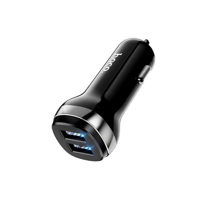 Hoco Z40 Superior Dual Port Car Charger Set with Type-C Cable (Black)-29 - ICT.com.mm