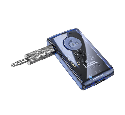 Hoco E66 Transparent discovery edition car AUX BT receiver (Dark Blue)