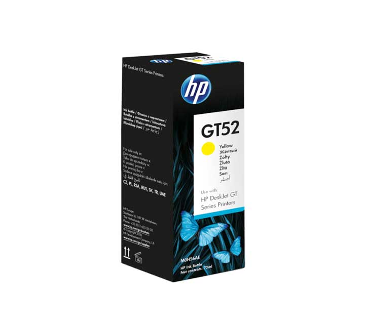 HP GT52 Yellow Original Ink Bottle (M0H56AA)-1, Ink Cartridges, HP - ICT.com.mm