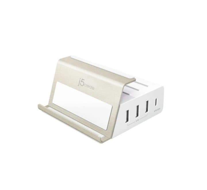 j5create 4-Port PD Super Charging Station Power Delivery & Quick Charge (White), Adapter & Charger - Mobile, j5create - ICT.com.mm