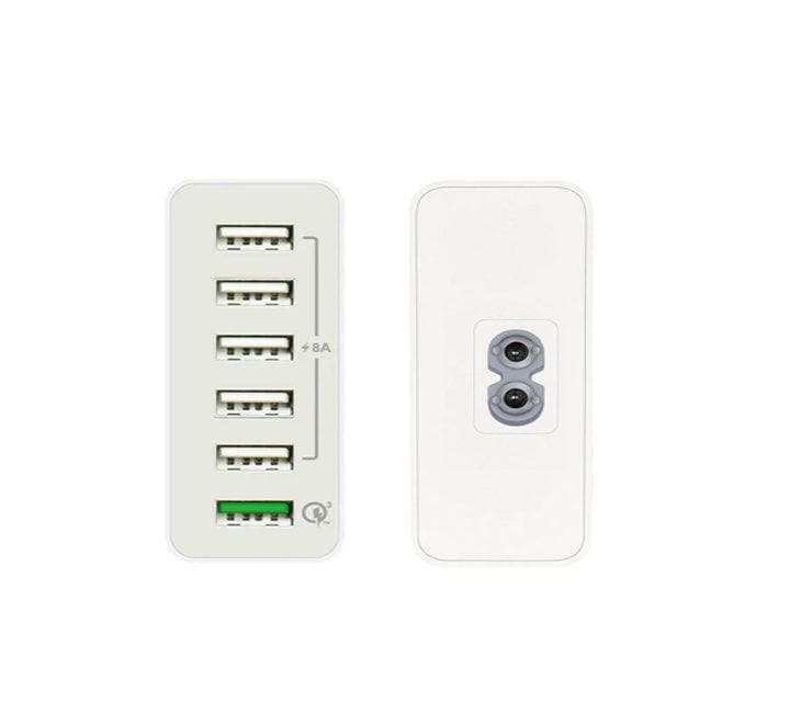 j5create 60W QC 3.0 USB 6-Port Charger (White), Adapter & Charger - Mobile, j5create - ICT.com.mm
