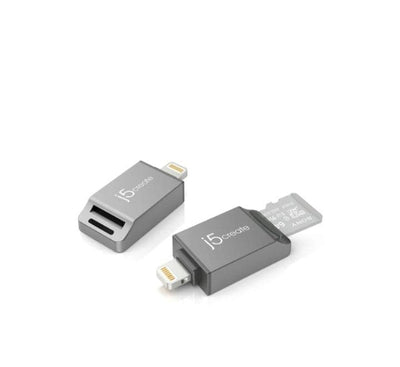j5create Lightning USB 3.0 Micro SD Card Reader (Black), Flash Memory Cards, j5create - ICT.com.mm
