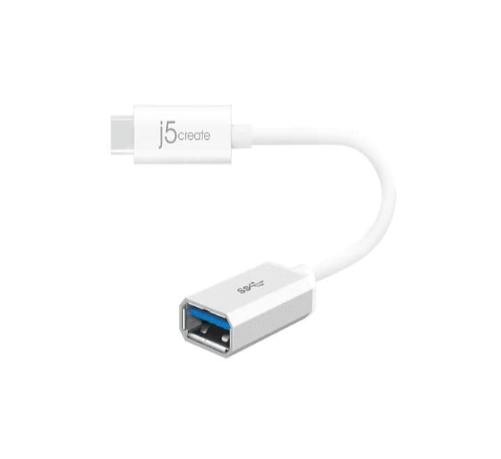 j5create USB 3.1 Type-C to Type-A Adapter (White), Adapters, j5create - ICT.com.mm