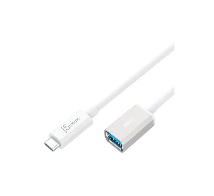 j5create USB 3.1 Type-C to Type-A Adapter (White), Adapters, j5create - ICT.com.mm