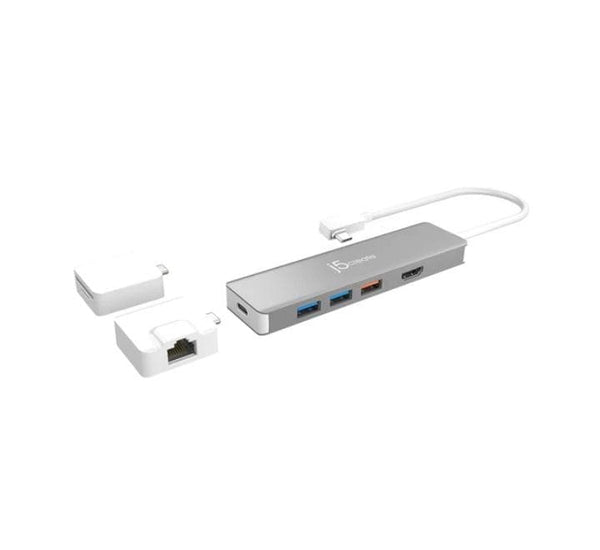 j5create USB-C Modular Multi-Adapter with 2 Kits (Silver), USB Hub, j5create - ICT.com.mm