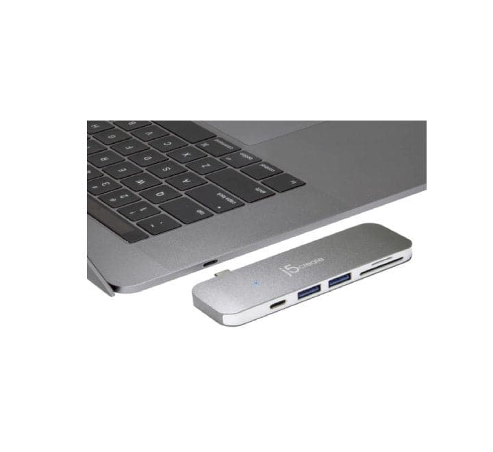 j5create USB Type-C 6-in-1 UltraDrive Mini Dock (Gray), USB Hub, j5create - ICT.com.mm