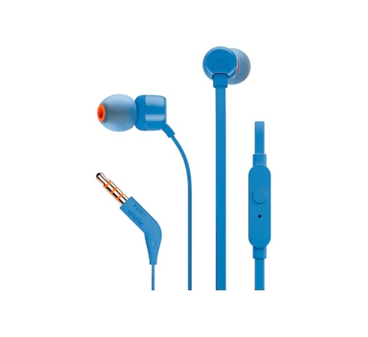 JBL TUNE 110 Earphone (Blue), In-ear Headphones, JBL - ICT.com.mm