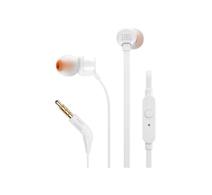 JBL TUNE 110 Earphone (White), In-ear Headphones, JBL - ICT.com.mm